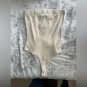 Cream Ribbed Bodysuit
